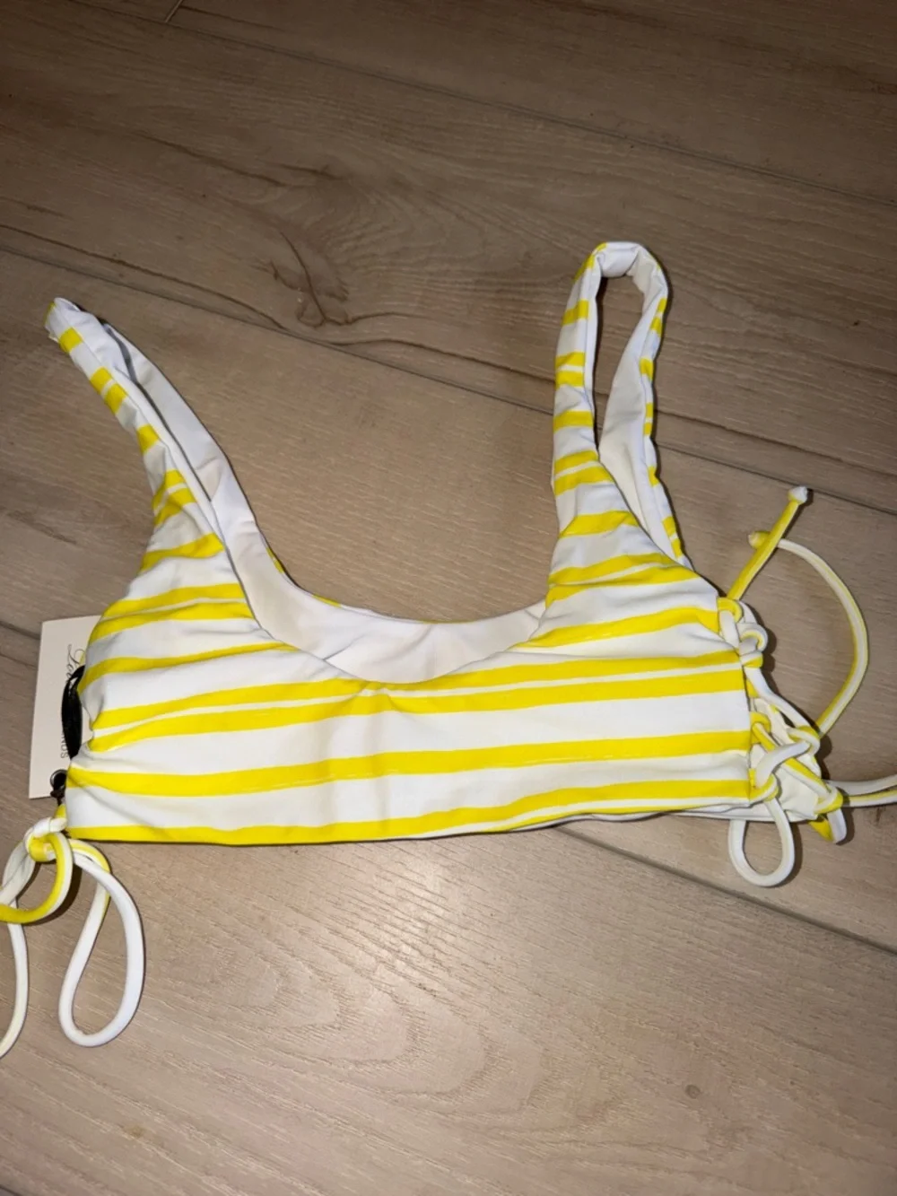 Lovers + Friends Yellow and White Striped Bikini Top - Picture 4 of 4